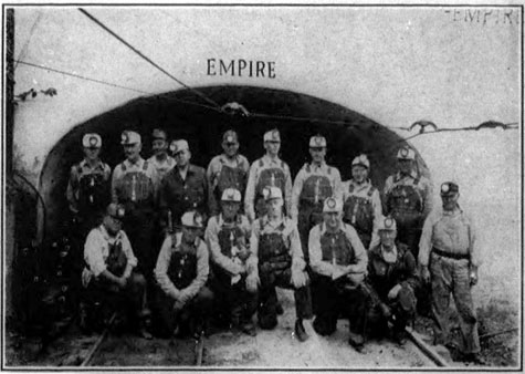 A group prepares to enter the Empire Mine in 1940