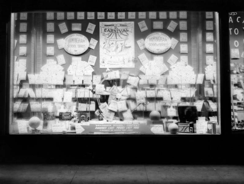 Window display for Birmingham Paper Company products