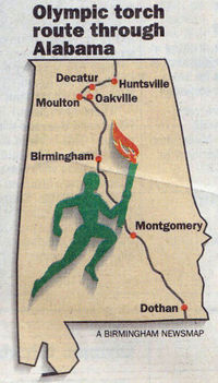 Map of Olympic Torch route through Alabama in 1996.jpg