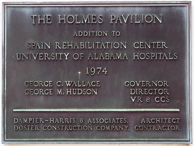 File:Spain Rehabilitation Center - Holmes Pavilion plaque 2.jpg