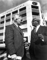 Mayor George Seibels and owner A. G. Gaston outside the newly-opened Citizens Federal Building in 1969