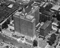 1945 aerial view of Jefferson Tower and Hillman Hospital