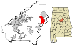 Harpersville locator map.png