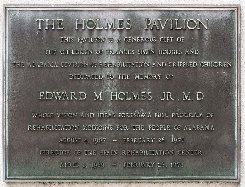 File:Spain Rehabilitation Center - Holmes Pavilion plaque 1.jpg