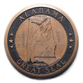 Seal of Alabama cast in bronze
