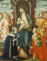 "Enthroned Madonna and Christ Child with Angels, Saints Paula and Agatha" by Michele Ciampanti